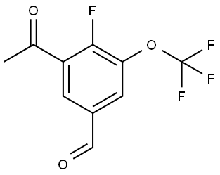 3-Acetyl-4-fluoro-5-(trifluoromethoxy)benzaldehyde Structure
