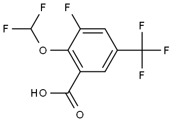 2-(Difluoromethoxy)-3-fluoro-5-(trifluoromethyl)benzoic acid Structure