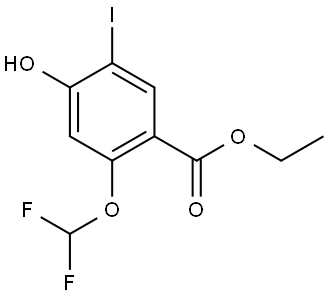 Ethyl 2-(difluoromethoxy)-4-hydroxy-5-iodobenzoate Structure