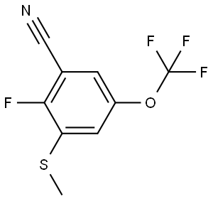 2-Fluoro-3-(methylthio)-5-(trifluoromethoxy)benzonitrile Structure