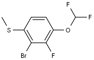 2-Bromo-4-(difluoromethoxy)-3-fluoro-1-(methylthio)benzene Structure