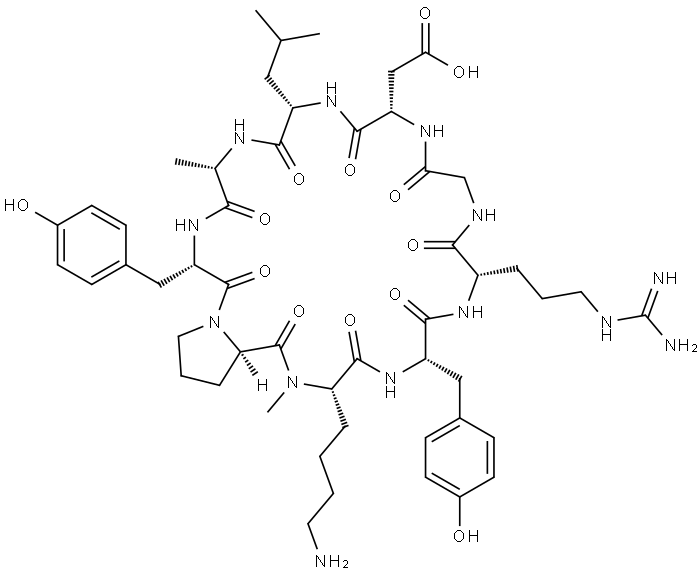 cyclo(YRGDLAYp(NMe)K) Structure