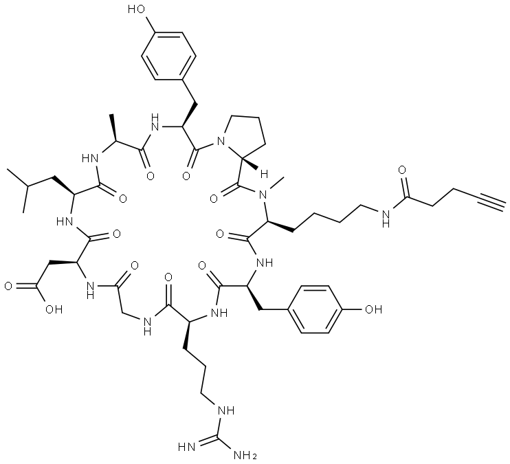 c[YRGDLAYp(NMe)K(pentynoic amide)] 구조식 이미지