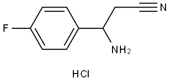 Benzenepropanenitrile, β-amino-4-fluoro-, hydrochloride (1:1) Structure