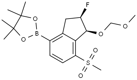 2-[(1S,2R)-2-fluoro-7-methanesulfonyl-1-(methoxymethoxy)-2,3-dihydro-1H-inden-4-yl]-4,4,5,5-tetramethyl-1,3,2-dioxaborolane Structure