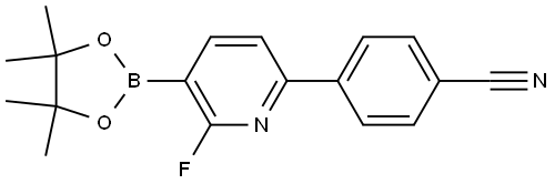 4-(6-fluoro-5-(4,4,5,5-tetramethyl-1,3,2-dioxaborolan-2-yl)pyridin-2-yl)benzonitrile Structure