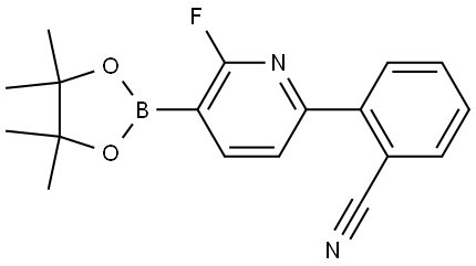 2-(6-fluoro-5-(4,4,5,5-tetramethyl-1,3,2-dioxaborolan-2-yl)pyridin-2-yl)benzonitrile Structure