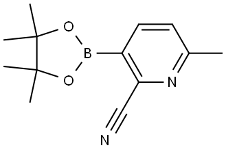 6-methyl-3-(4,4,5,5-tetramethyl-1,3,2-dioxaborolan-2-yl)picolinonitrile Structure