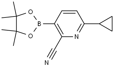 6-cyclopropyl-3-(4,4,5,5-tetramethyl-1,3,2-dioxaborolan-2-yl)picolinonitrile Structure