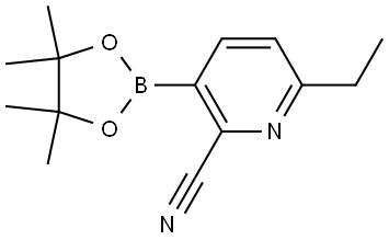 6-ethyl-3-(4,4,5,5-tetramethyl-1,3,2-dioxaborolan-2-yl)picolinonitrile Structure