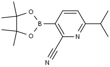 6-isopropyl-3-(4,4,5,5-tetramethyl-1,3,2-dioxaborolan-2-yl)picolinonitrile Structure