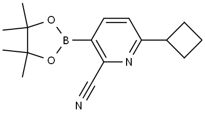 6-cyclobutyl-3-(4,4,5,5-tetramethyl-1,3,2-dioxaborolan-2-yl)picolinonitrile Structure