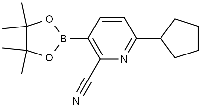 6-cyclopentyl-3-(4,4,5,5-tetramethyl-1,3,2-dioxaborolan-2-yl)picolinonitrile Structure