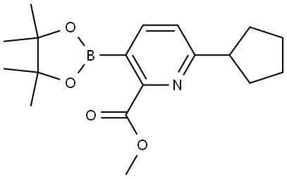 methyl 6-cyclopentyl-3-(4,4,5,5-tetramethyl-1,3,2-dioxaborolan-2-yl)picolinate Structure