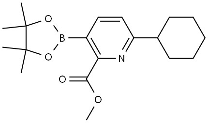 methyl 6-cyclohexyl-3-(4,4,5,5-tetramethyl-1,3,2-dioxaborolan-2-yl)picolinate Structure