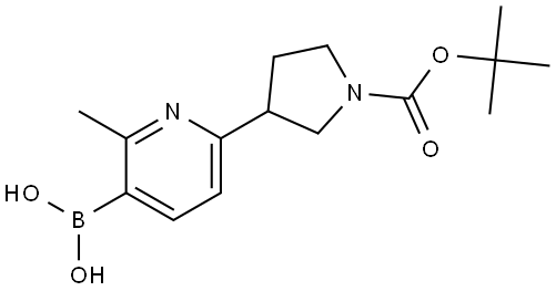 (6-(1-(tert-butoxycarbonyl)pyrrolidin-3-yl)-2-methylpyridin-3-yl)boronic acid Structure