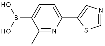 (2-methyl-6-(thiazol-5-yl)pyridin-3-yl)boronic acid Structure