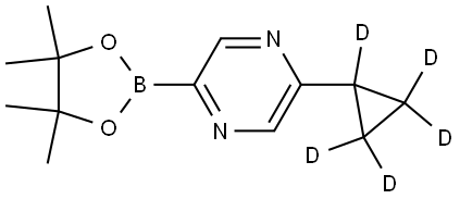 2-(cyclopropyl-d5)-5-(4,4,5,5-tetramethyl-1,3,2-dioxaborolan-2-yl)pyrazine 구조식 이미지