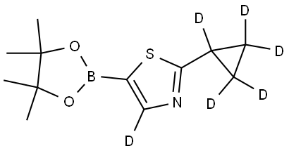 2-(cyclopropyl-d5)-5-(4,4,5,5-tetramethyl-1,3,2-dioxaborolan-2-yl)thiazole-4-d Structure