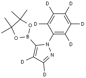 1-(phenyl-d5)-5-(4,4,5,5-tetramethyl-1,3,2-dioxaborolan-2-yl)-1H-pyrazole-3,4-d2 구조식 이미지