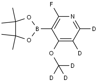 2-fluoro-4-(methoxy-d3)-3-(4,4,5,5-tetramethyl-1,3,2-dioxaborolan-2-yl)pyridine-5,6-d2 Structure