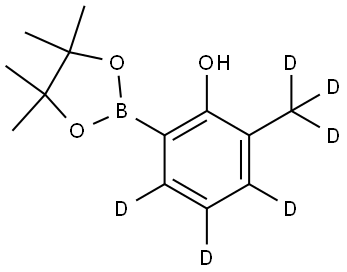 2-(methyl-d3)-6-(4,4,5,5-tetramethyl-1,3,2-dioxaborolan-2-yl)phen-3,4,5-d3-ol Structure