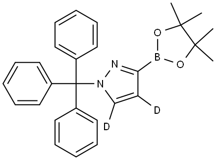 3-(4,4,5,5-tetramethyl-1,3,2-dioxaborolan-2-yl)-1-trityl-1H-pyrazole-4,5-d2 구조식 이미지