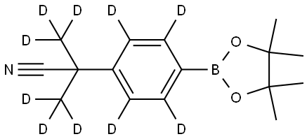 2-(methyl-d3)-2-(4-(4,4,5,5-tetramethyl-1,3,2-dioxaborolan-2-yl)phenyl-2,3,5,6-d4)propanenitrile-3,3,3-d3 Structure