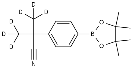 2-(methyl-d3)-2-(4-(4,4,5,5-tetramethyl-1,3,2-dioxaborolan-2-yl)phenyl)propanenitrile-3,3,3-d3 Structure