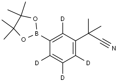 2-methyl-2-(3-(4,4,5,5-tetramethyl-1,3,2-dioxaborolan-2-yl)phenyl-2,4,5,6-d4)propanenitrile Structure