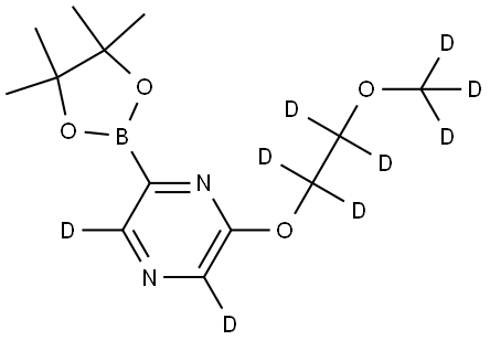 2-(2-(methoxy-d3)ethoxy-1,1,2,2-d4)-6-(4,4,5,5-tetramethyl-1,3,2-dioxaborolan-2-yl)pyrazine-3,5-d2 Structure