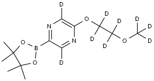 2-(2-(methoxy-d3)ethoxy-1,1,2,2-d4)-5-(4,4,5,5-tetramethyl-1,3,2-dioxaborolan-2-yl)pyrazine-3,6-d2 Structure