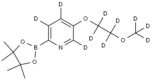 5-(2-(methoxy-d3)ethoxy-1,1,2,2-d4)-2-(4,4,5,5-tetramethyl-1,3,2-dioxaborolan-2-yl)pyridine-3,4,6-d3 구조식 이미지