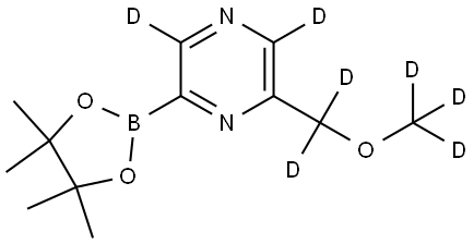 2-((methoxy-d3)methyl-d2)-6-(4,4,5,5-tetramethyl-1,3,2-dioxaborolan-2-yl)pyrazine-3,5-d2 Structure