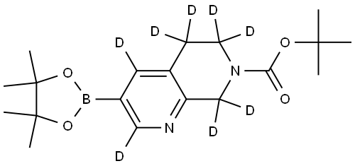 tert-butyl 3-(4,4,5,5-tetramethyl-1,3,2-dioxaborolan-2-yl)-5,8-dihydro-1,7-naphthyridine-7(6H)-carboxylate-2,4,5,5,6,6,8,8-d8 Structure