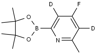 4-fluoro-2-methyl-6-(4,4,5,5-tetramethyl-1,3,2-dioxaborolan-2-yl)pyridine-3,5-d2 Structure