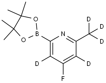 4-fluoro-2-(methyl-d3)-6-(4,4,5,5-tetramethyl-1,3,2-dioxaborolan-2-yl)pyridine-3,5-d2 Structure