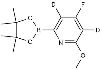 4-fluoro-2-methoxy-6-(4,4,5,5-tetramethyl-1,3,2-dioxaborolan-2-yl)pyridine-3,5-d2 Structure