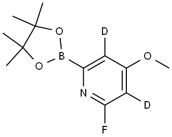 2-fluoro-4-methoxy-6-(4,4,5,5-tetramethyl-1,3,2-dioxaborolan-2-yl)pyridine-3,5-d2 Structure