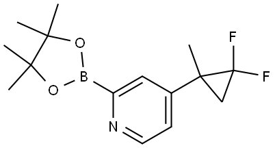 4-(2,2-difluoro-1-methylcyclopropyl)-2-(4,4,5,5-tetramethyl-1,3,2-dioxaborolan-2-yl)pyridine Structure