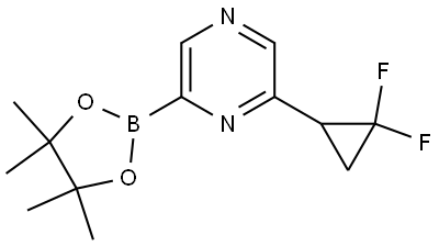 2-(2,2-difluorocyclopropyl)-6-(4,4,5,5-tetramethyl-1,3,2-dioxaborolan-2-yl)pyrazine Structure