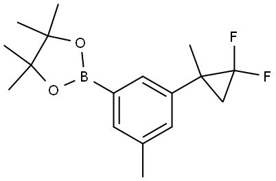 2-(3-(2,2-difluoro-1-methylcyclopropyl)-5-methylphenyl)-4,4,5,5-tetramethyl-1,3,2-dioxaborolane 구조식 이미지