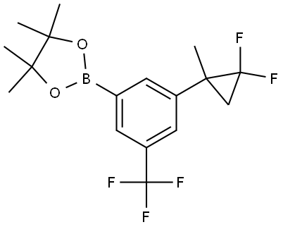 2-(3-(2,2-difluoro-1-methylcyclopropyl)-5-(trifluoromethyl)phenyl)-4,4,5,5-tetramethyl-1,3,2-dioxaborolane Structure