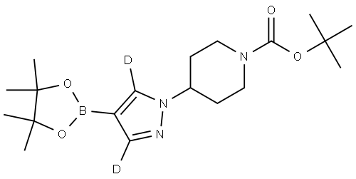 tert-butyl 4-(4-(4,4,5,5-tetramethyl-1,3,2-dioxaborolan-2-yl)-1H-pyrazol-1-yl-3,5-d2)piperidine-1-carboxylate Structure