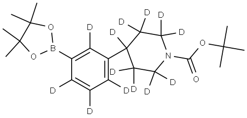 tert-butyl 4-(3-(4,4,5,5-tetramethyl-1,3,2-dioxaborolan-2-yl)phenyl-2,4,5,6-d4)piperidine-1-carboxylate-2,2,3,3,4,5,5,6,6-d9 Structure
