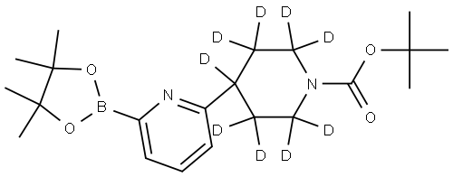 tert-butyl 4-(6-(4,4,5,5-tetramethyl-1,3,2-dioxaborolan-2-yl)pyridin-2-yl)piperidine-1-carboxylate-2,2,3,3,4,5,5,6,6-d9 Structure