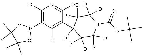 tert-butyl 4-(5-(4,4,5,5-tetramethyl-1,3,2-dioxaborolan-2-yl)pyridin-3-yl-2,4,6-d3)piperidine-1-carboxylate-2,2,3,3,4,5,5,6,6-d9 Structure