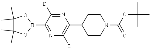 tert-butyl 4-(5-(4,4,5,5-tetramethyl-1,3,2-dioxaborolan-2-yl)pyrazin-2-yl-3,6-d2)piperidine-1-carboxylate Structure
