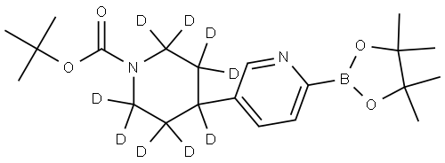 tert-butyl 4-(6-(4,4,5,5-tetramethyl-1,3,2-dioxaborolan-2-yl)pyridin-3-yl)piperidine-1-carboxylate-2,2,3,3,4,5,5,6,6-d9 Structure