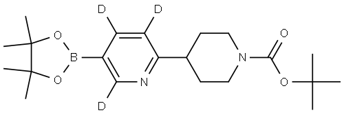 tert-butyl 4-(5-(4,4,5,5-tetramethyl-1,3,2-dioxaborolan-2-yl)pyridin-2-yl-3,4,6-d3)piperidine-1-carboxylate Structure